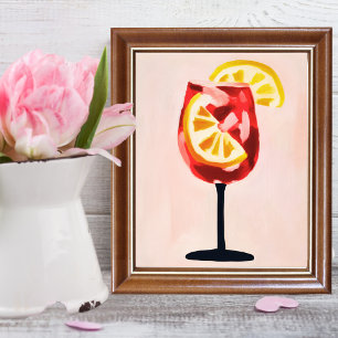 Italian Cocktail Happy Hour Vintage Retro Abstract Photo Print