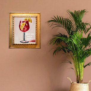 Italian Cocktail Happy Hour Vintage Retro Colourfu Photo Print