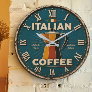 Italian Coffee Large Clock