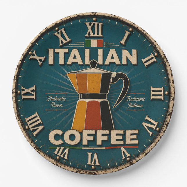 Italian Coffee  Paper Plate (Front)