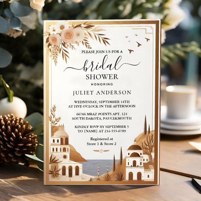 Italian Coffee Sorrento Casual Bridal Shower Invitation (Creator Uploaded)