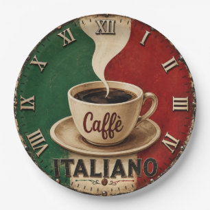 Italian Coffee Vintage Café Espresso Kitchen Gift Paper Plate