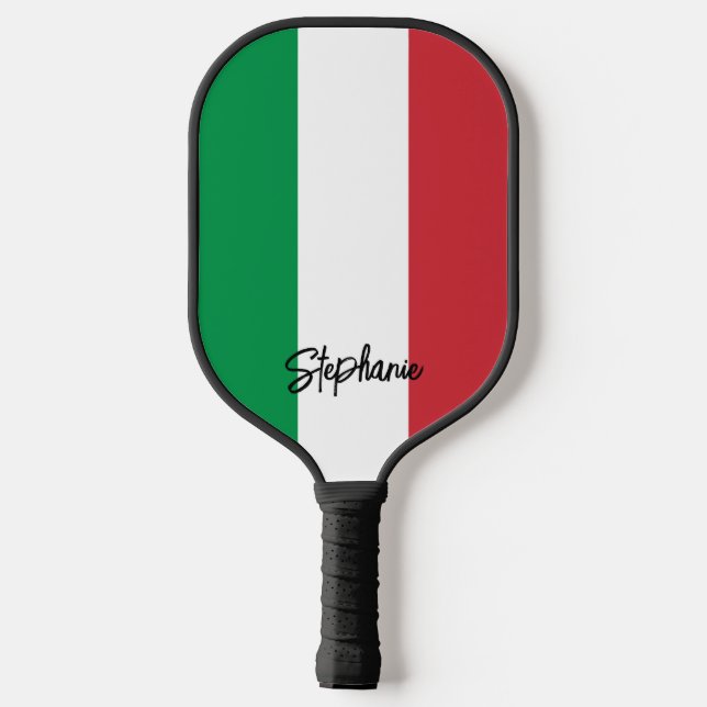 Italian Colour Stripes Personalized Pickleball Paddle (Back)
