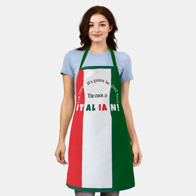Italian Cook Cute All-Over Print Apron (Worn)