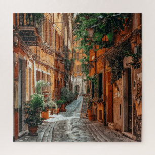 Italian Corner Street & Piazza - Charming Village Jigsaw Puzzle