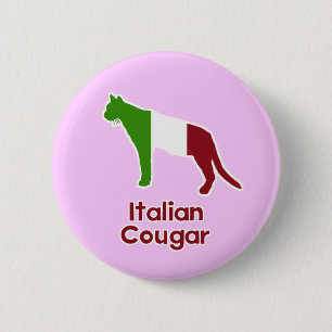 Italian Cougar 2 Inch Round Button