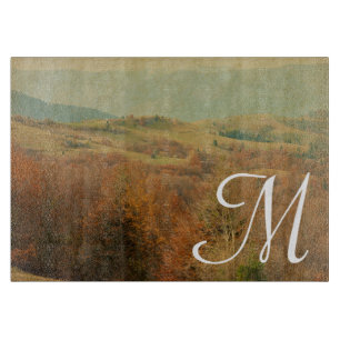 Italian Country Side Monogram Glass Cutting Board