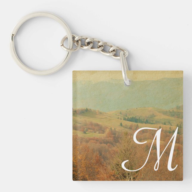 Italian Country Side Rolling Green Hills Key Chain (Front)