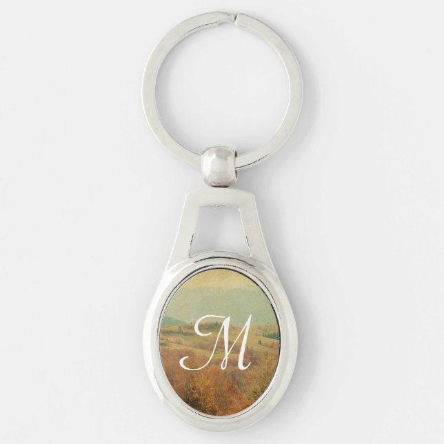 Italian Country Side Rolling Green Hills Key Chain (Front)