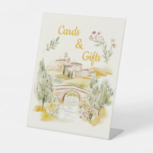 Italian Countryside Bridal Cards and Gifts Pedestal Sign
