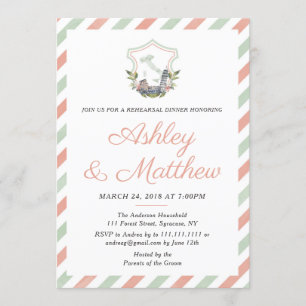 Italian Crest Rehearsal Dinner Invitation