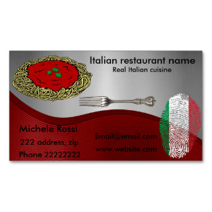 Italian cuisine Magnetic business card