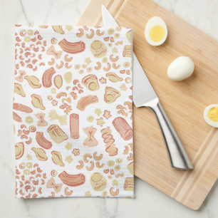 ITALIAN CUTIES The cute italian pasta pattern Kitchen Towel