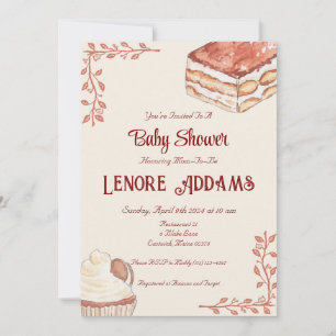Italian Dessert Baby Shower European Cafe Invitation