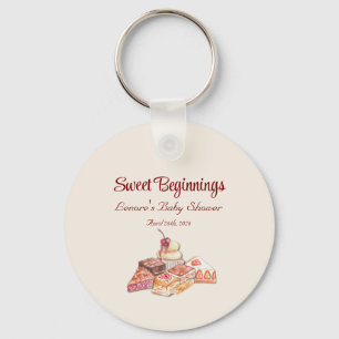 Italian Dessert European Café Baby Shower Keychain