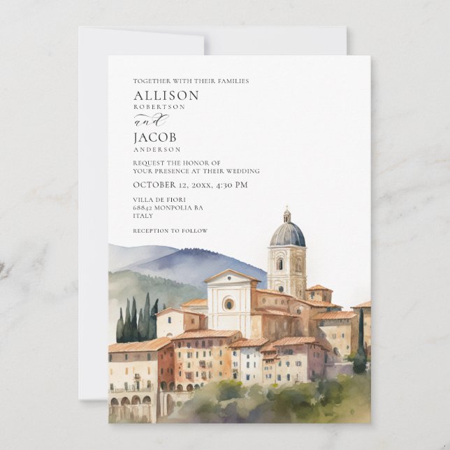Italian Destination Wedding Invitation (Front)