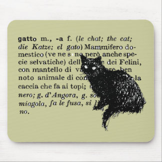 Italian Dictionary cat Mouse Pad
