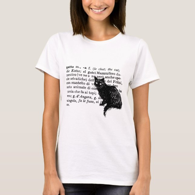 Italian Dictionary cat T-Shirt (Front)