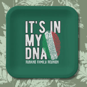 Italian DNA Family Reunion Invitation Paper Plate