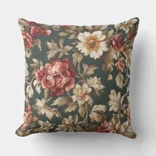 Italian Elegant Exquisite Vintage Leaves, Flowers Outdoor Pillow