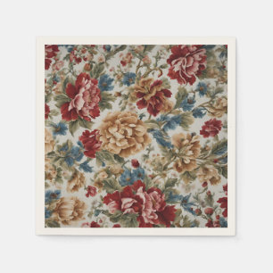 Italian Elegant Red and Golden Roses Napkin