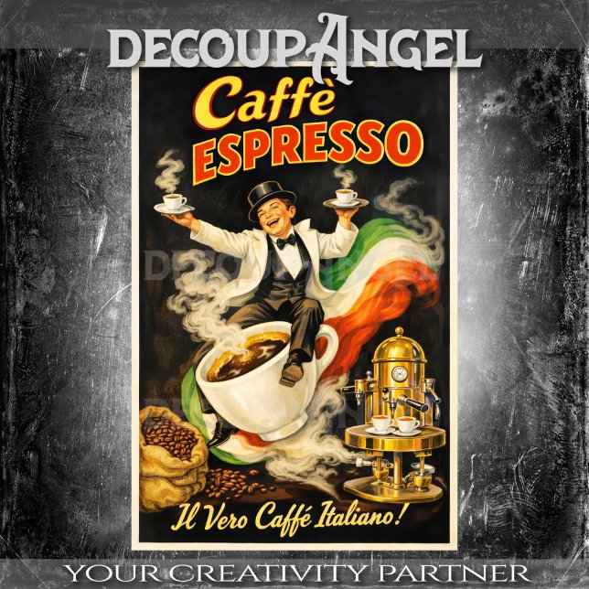 Italian Espresso Coffee Poster Decoupage Tissue Paper (Creator Uploaded)