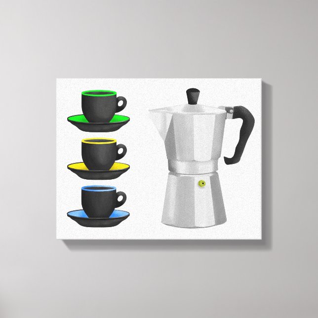Italian Espresso Coffee Pot Canvas Print (Front)