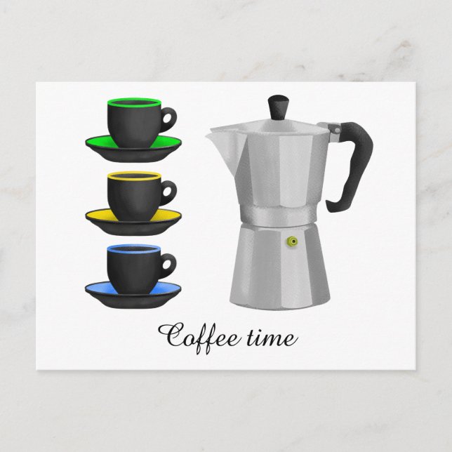 Italian Espresso Coffee Pot Postcard (Front)