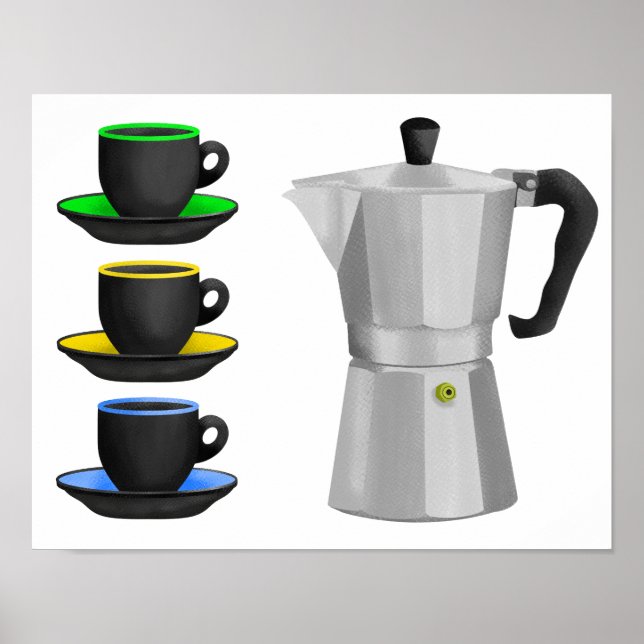 Italian Espresso Coffee Pot Poster (Front)