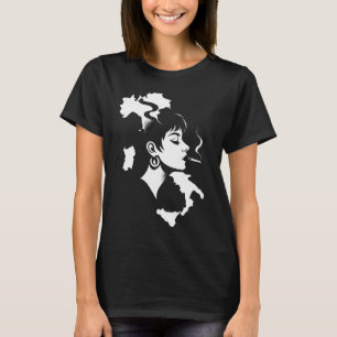 Italian Essence: Minimalist Woman Silhouette & Ita T-Shirt