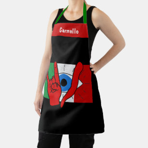 Italian Evil Eye Malocchio Protection Design Apron