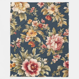 Italian Exquisite Beautiful Floral Pattern Fleece Blanket