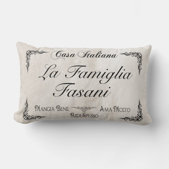 Italian Family Pillow to Personalize Throw Pillow (Front)