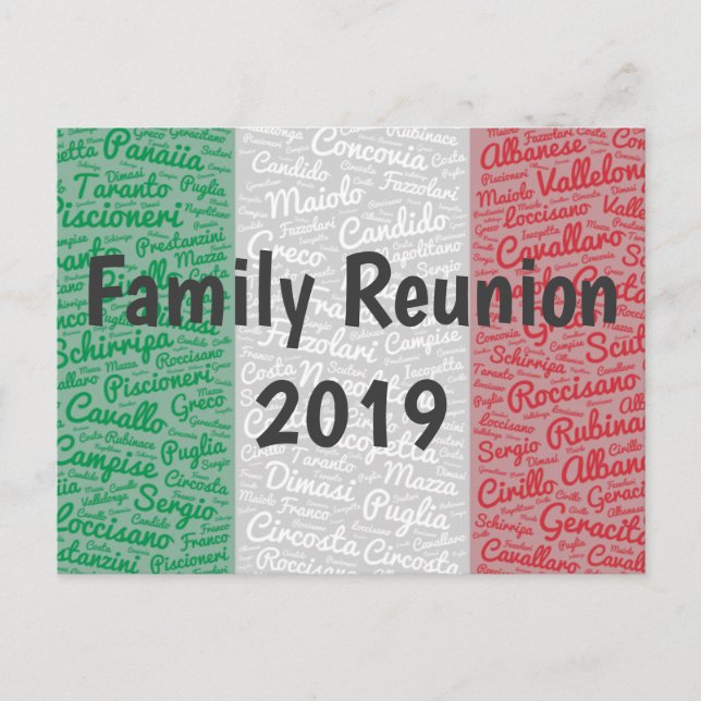 Italian Family Reunion Postcard Invitation (Front)