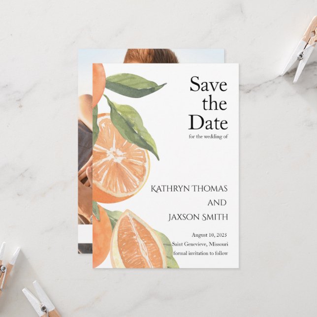 Italian Farmhouse Wedding Save the Date Invitation (Front/Back In Situ)