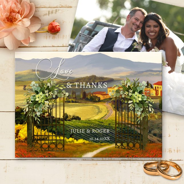 Italian Fine Art Custom Photo Wedding Thank You Card (Creator Uploaded)