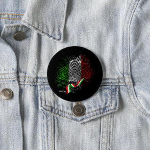 Italian flag 3 inch round button