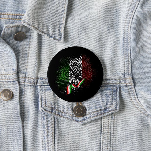 Italian flag 3 inch round button (In Situ)