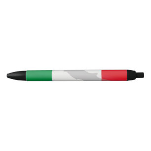 italian flag and Italy Black Ink Pen