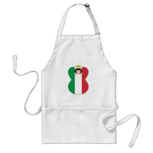 Italian Flag Angel Black Hair Standard Apron