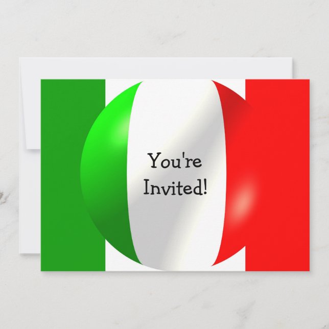 Italian Flag Any Occasion Invitation (Front)