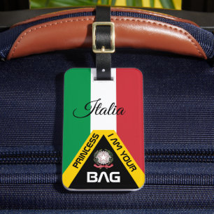 Italian Flag, bag tags, Italy / Personalized Luggage Tag