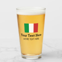 Italian flag beer glass gift with custom text