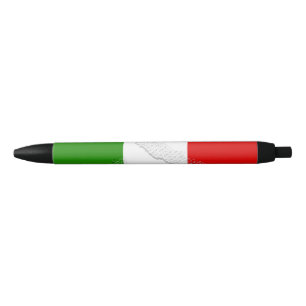 Italian flag black ink pen