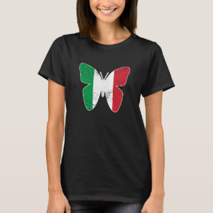 Italian Flag Butterfly Italia Italy Vintage Distre T-Shirt