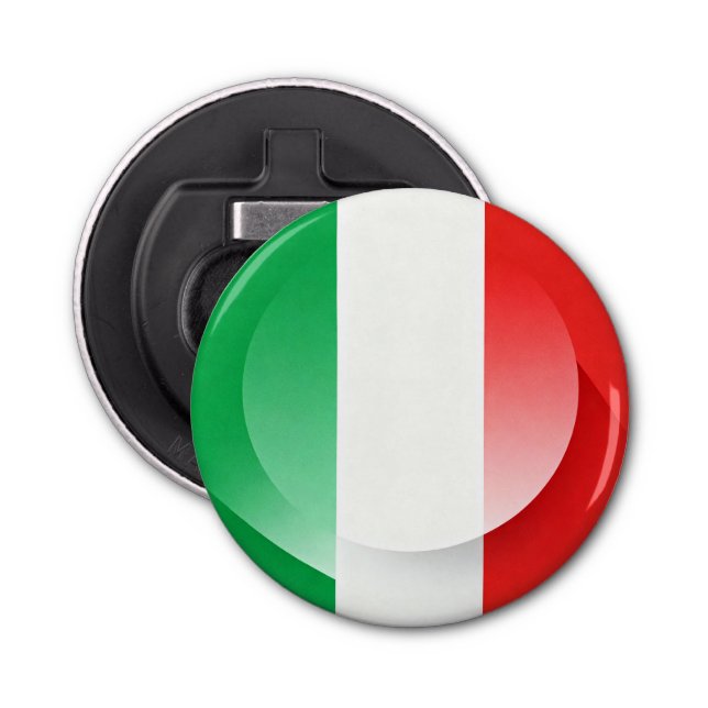 Italian Flag Button Bottle Opener (Front)