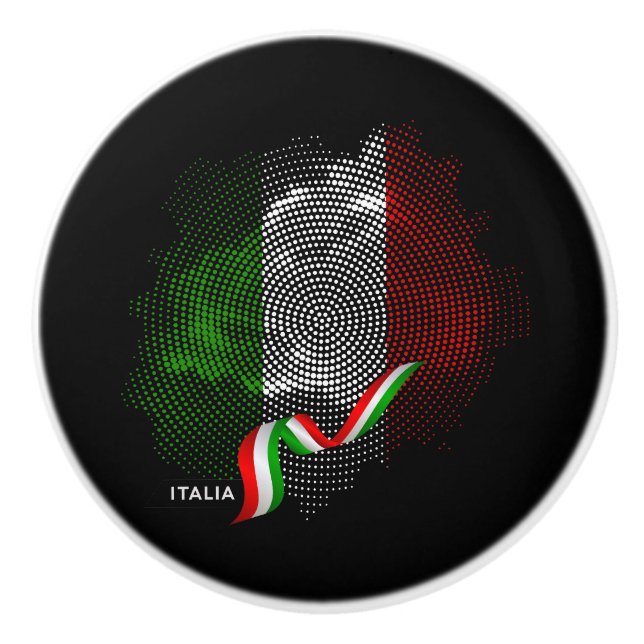 Italian flag ceramic knob (Front)