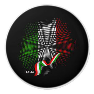 Italian flag ceramic knob