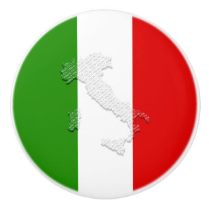 Italian flag ceramic knob
