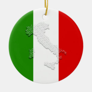 Italian flag ceramic ornament